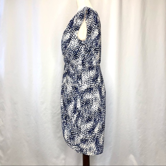 Express sleeveless faux wrap dress tulip hem abstract pattern S - Picture 6 of 8